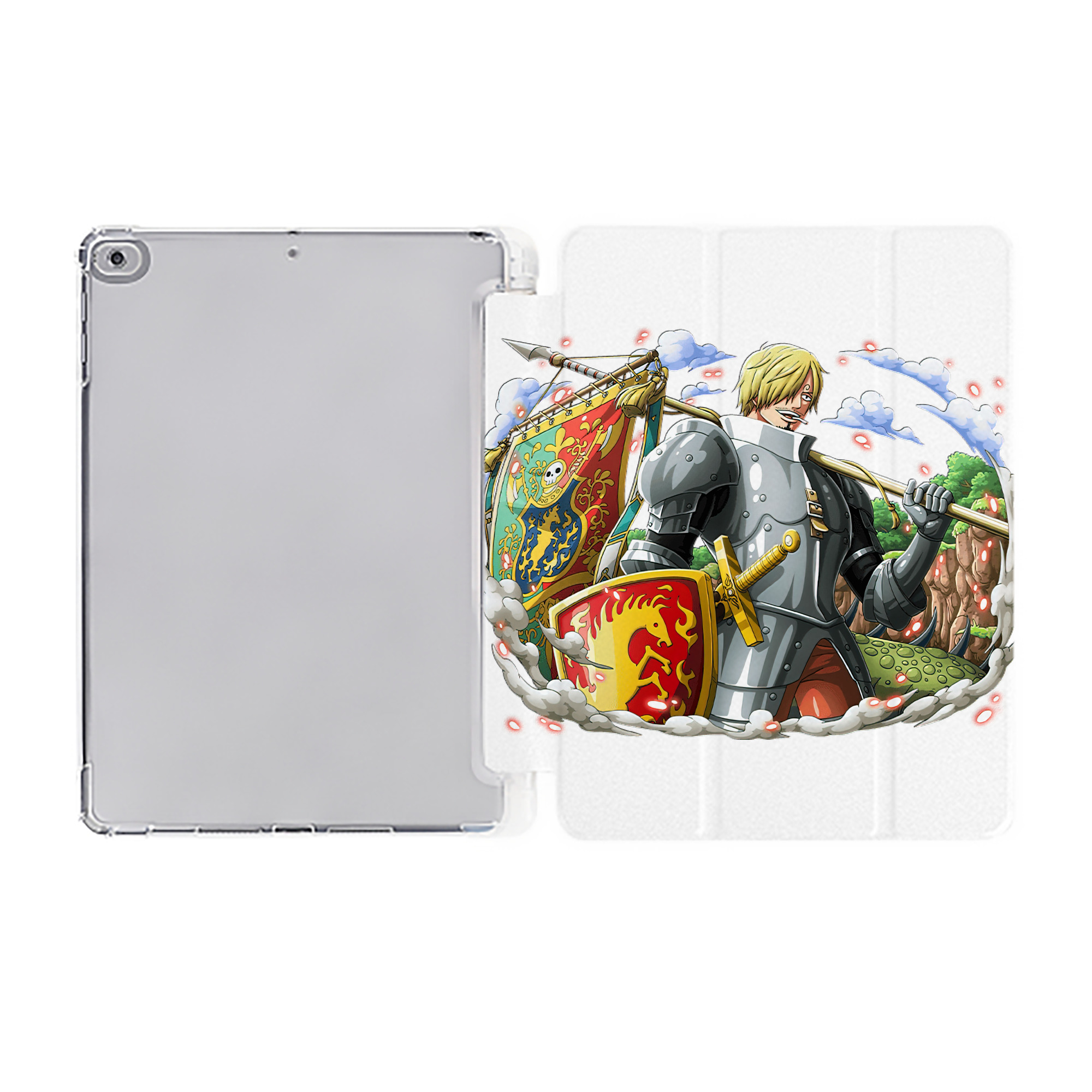 （画像用） ワンピース サンジ ONE PIECE Sanji IPad ケース ペン収納付き 三つ折りスタンド PUレザー×シリコン 対応機種9.5/10.5/10.9インチ